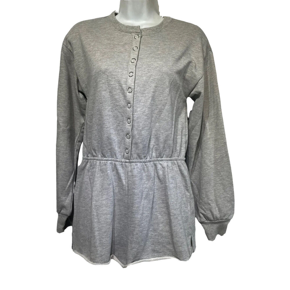 michael costello x revolve long sleeve Button Up romper Shorts Size S